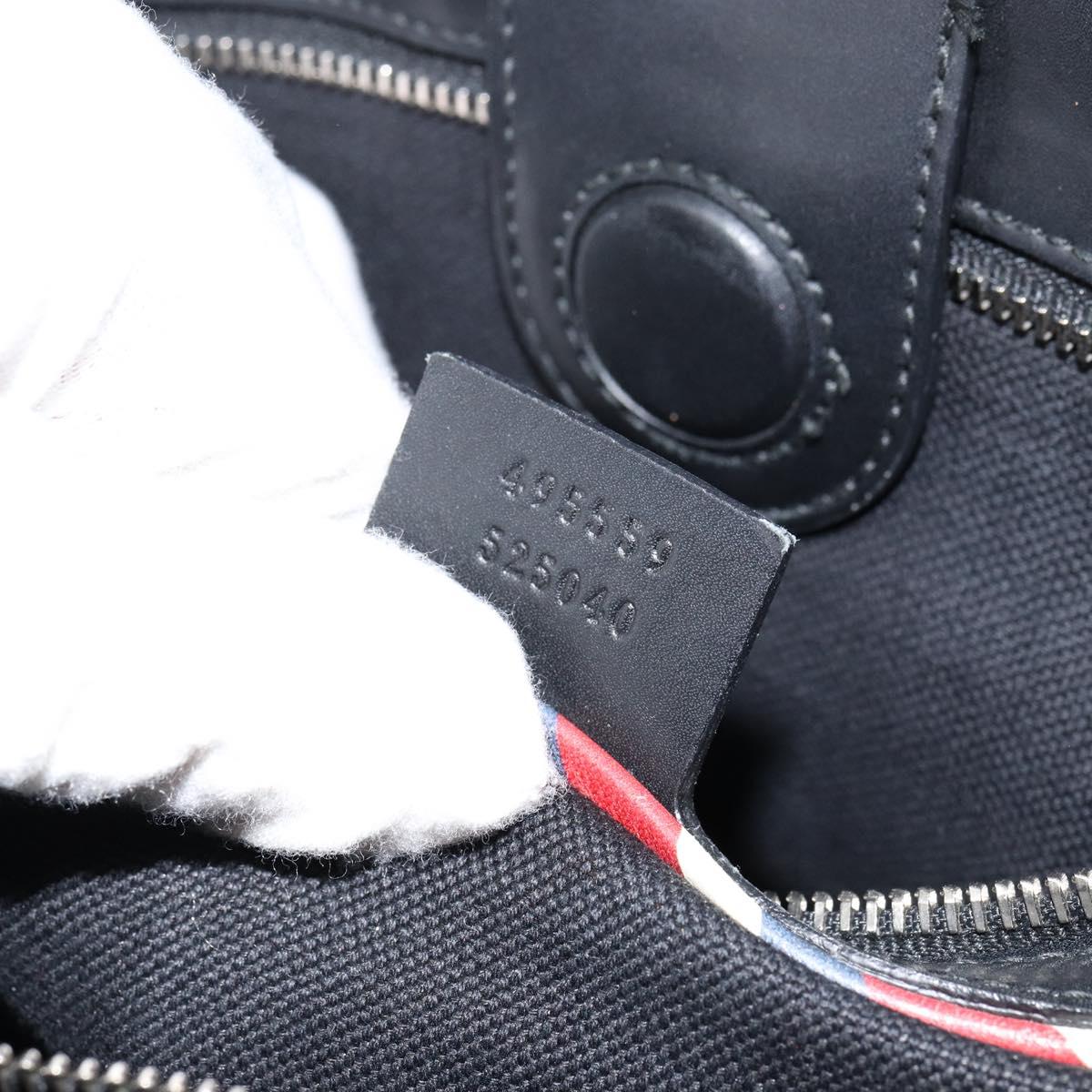 GUCCI GG Supreme Courier Tote Bag PVC Black Silver 495559 Auth bs31418