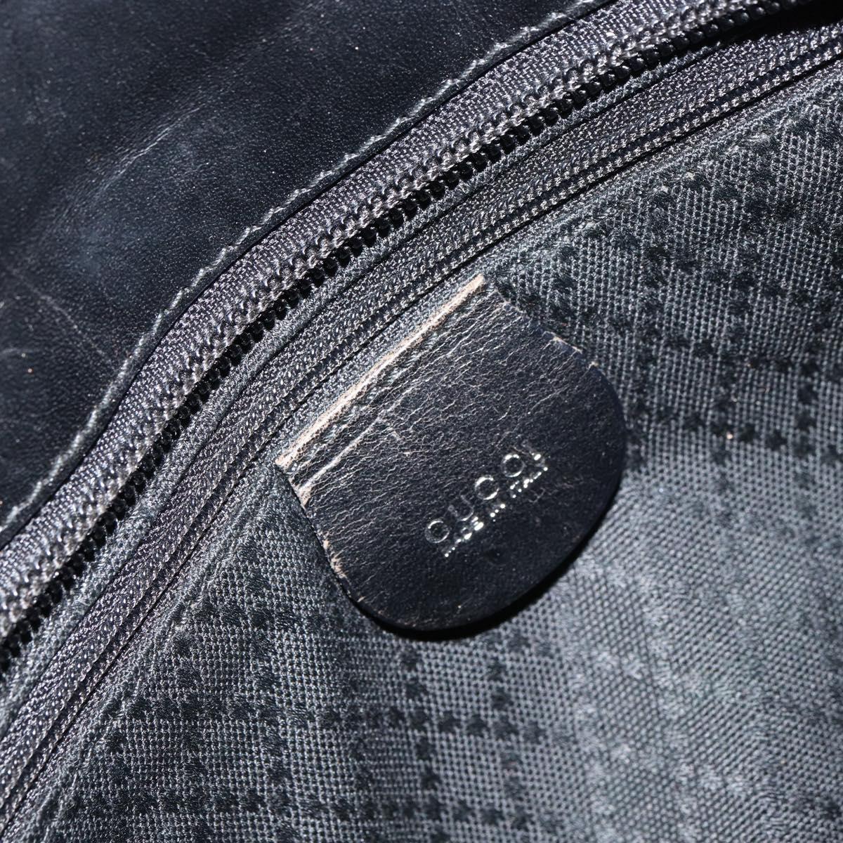 GUCCI Hand Bag Nylon Black Silver 002 2123 0457 Auth bs31419