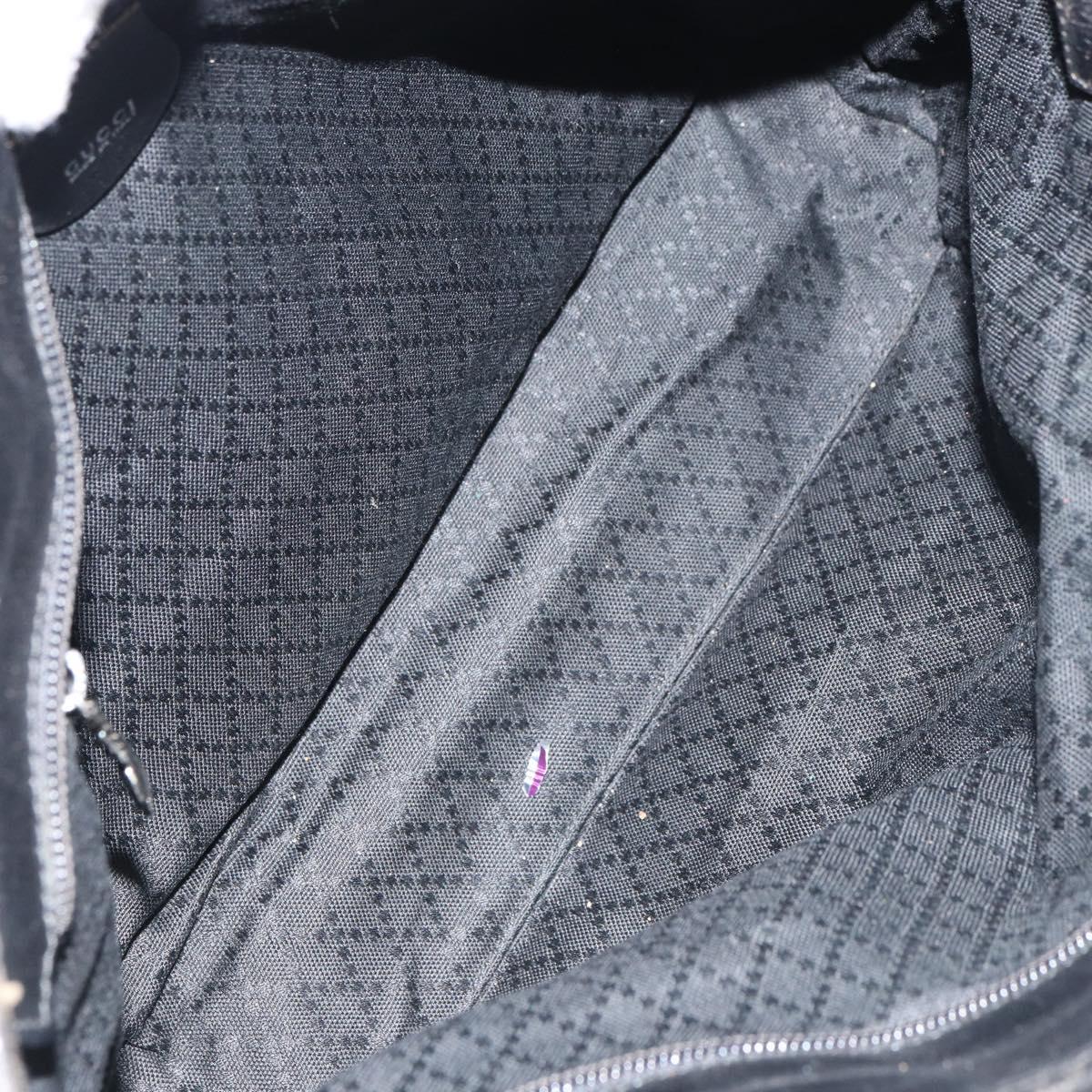 GUCCI Hand Bag Nylon Black Silver 002 2123 0457 Auth bs31419