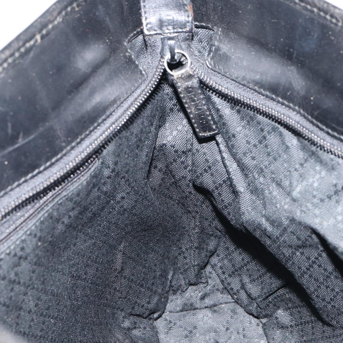 GUCCI Hand Bag Nylon Black Silver 002 2123 0457 Auth bs31419