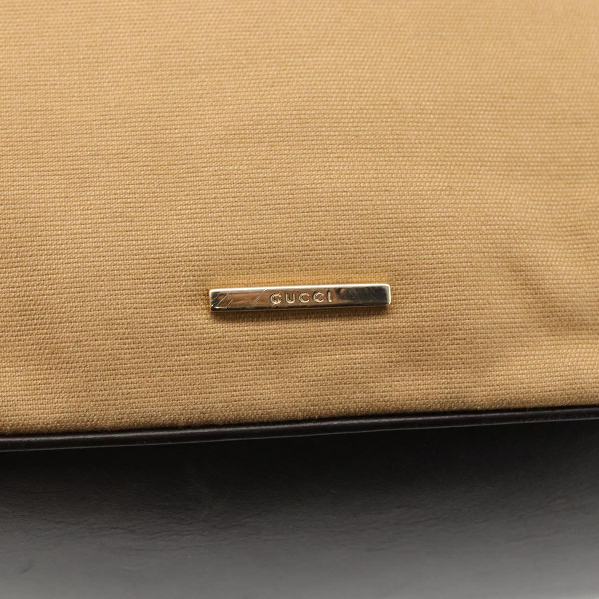 GUCCI GG Canvas Web Sherry Line Bag Beige Brown gold 001 4287 Auth bs31420