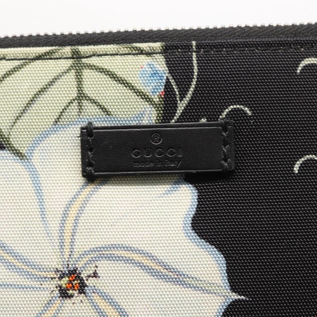 GUCCI Clutch Bag Canvas Black Silver 353480 Auth bs31421