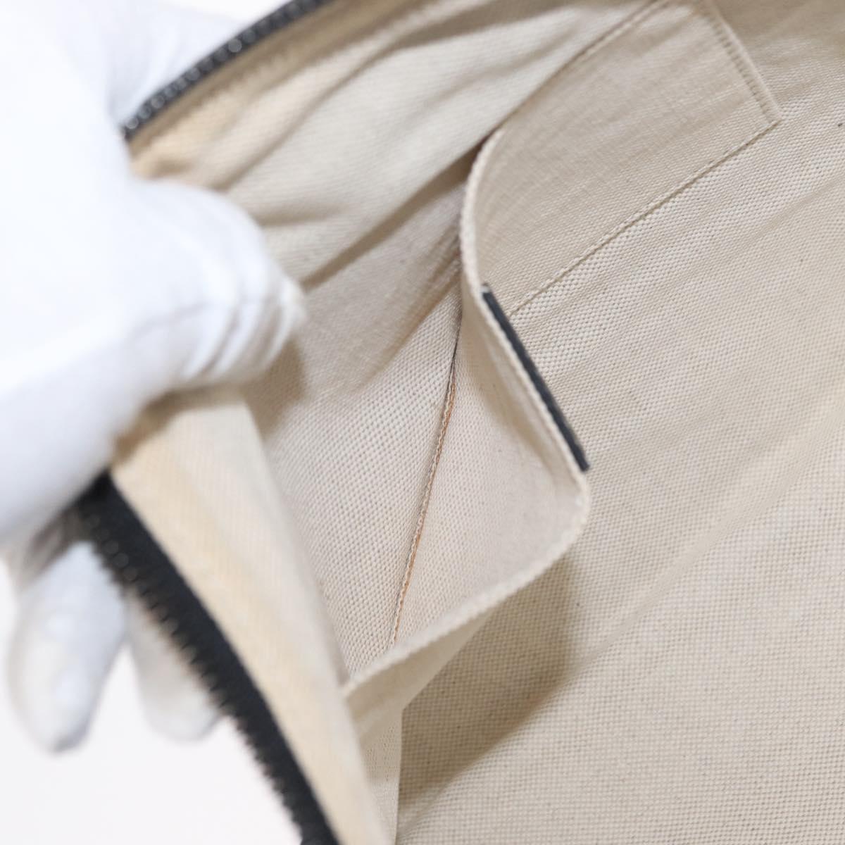 GUCCI Clutch Bag Canvas Black Silver 353480 Auth bs31421