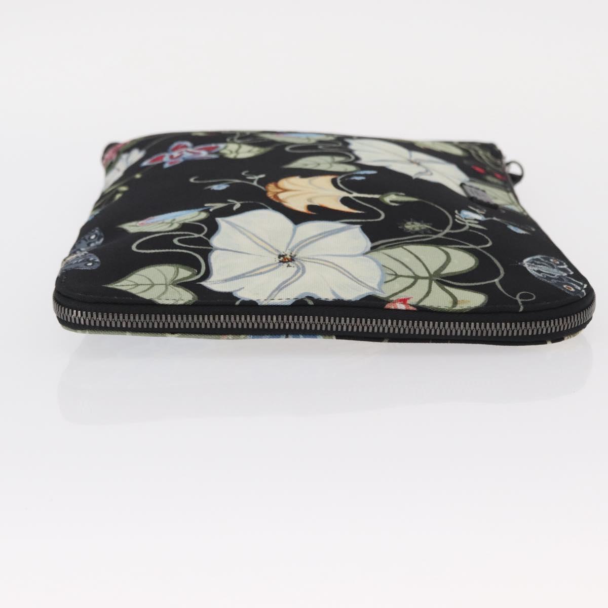 GUCCI Clutch Bag Canvas Black Silver 353480 Auth bs31421