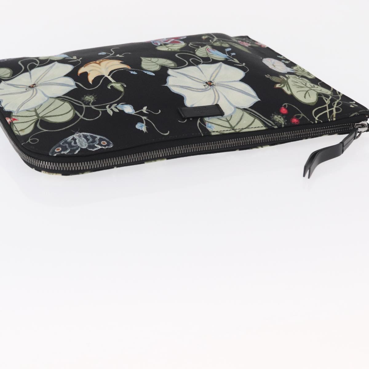 GUCCI Clutch Bag Canvas Black Silver 353480 Auth bs31421