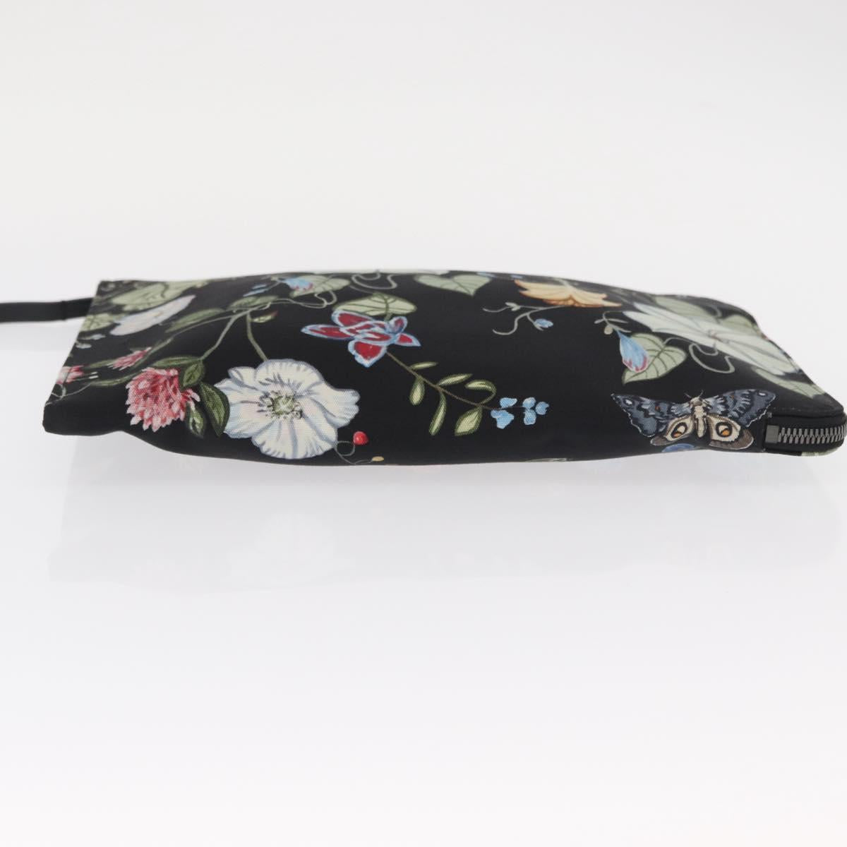 GUCCI Clutch Bag Canvas Black Silver 353480 Auth bs31421