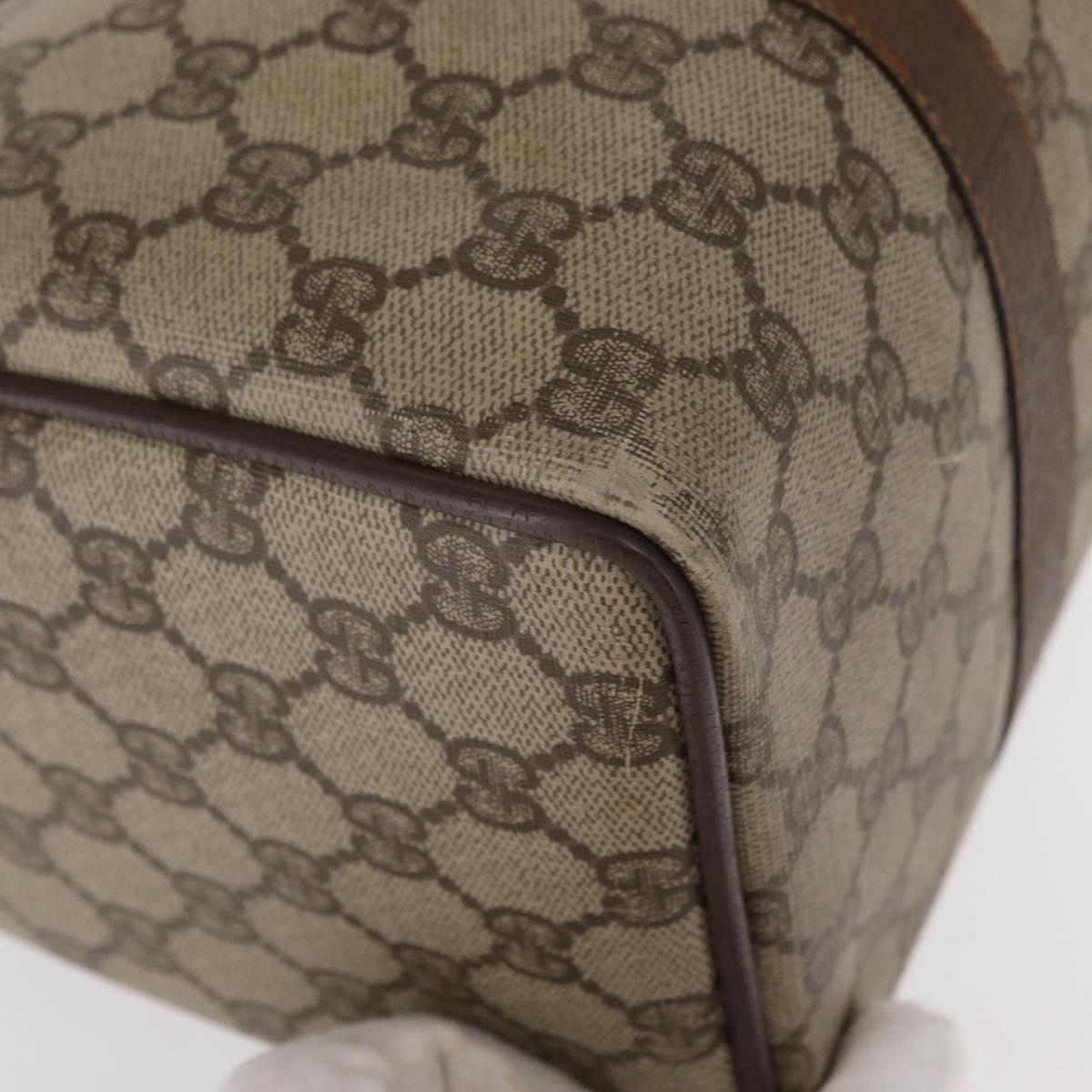 GUCCI GG Supreme Web Sherry Line Bag PVC Beige Gold 40 02 007 Auth bs31422