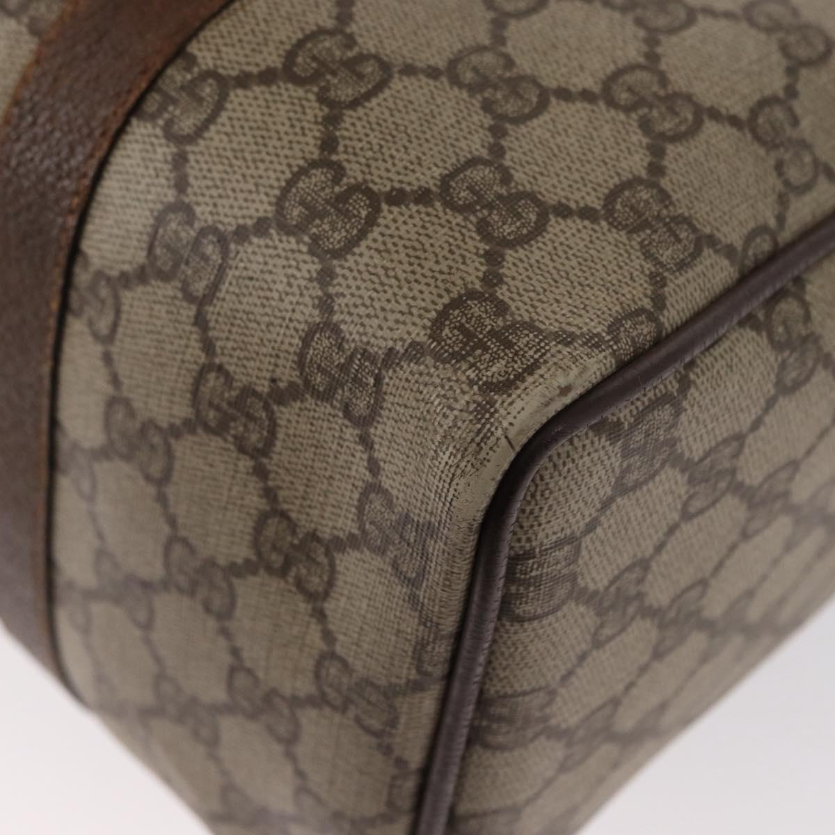 GUCCI GG Supreme Web Sherry Line Bag PVC Beige Gold 40 02 007 Auth bs31422