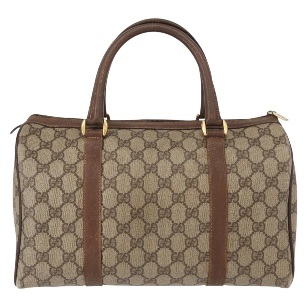 GUCCI GG Supreme Web Sherry Line Bag PVC Beige Gold 40 02 007 Auth bs31422