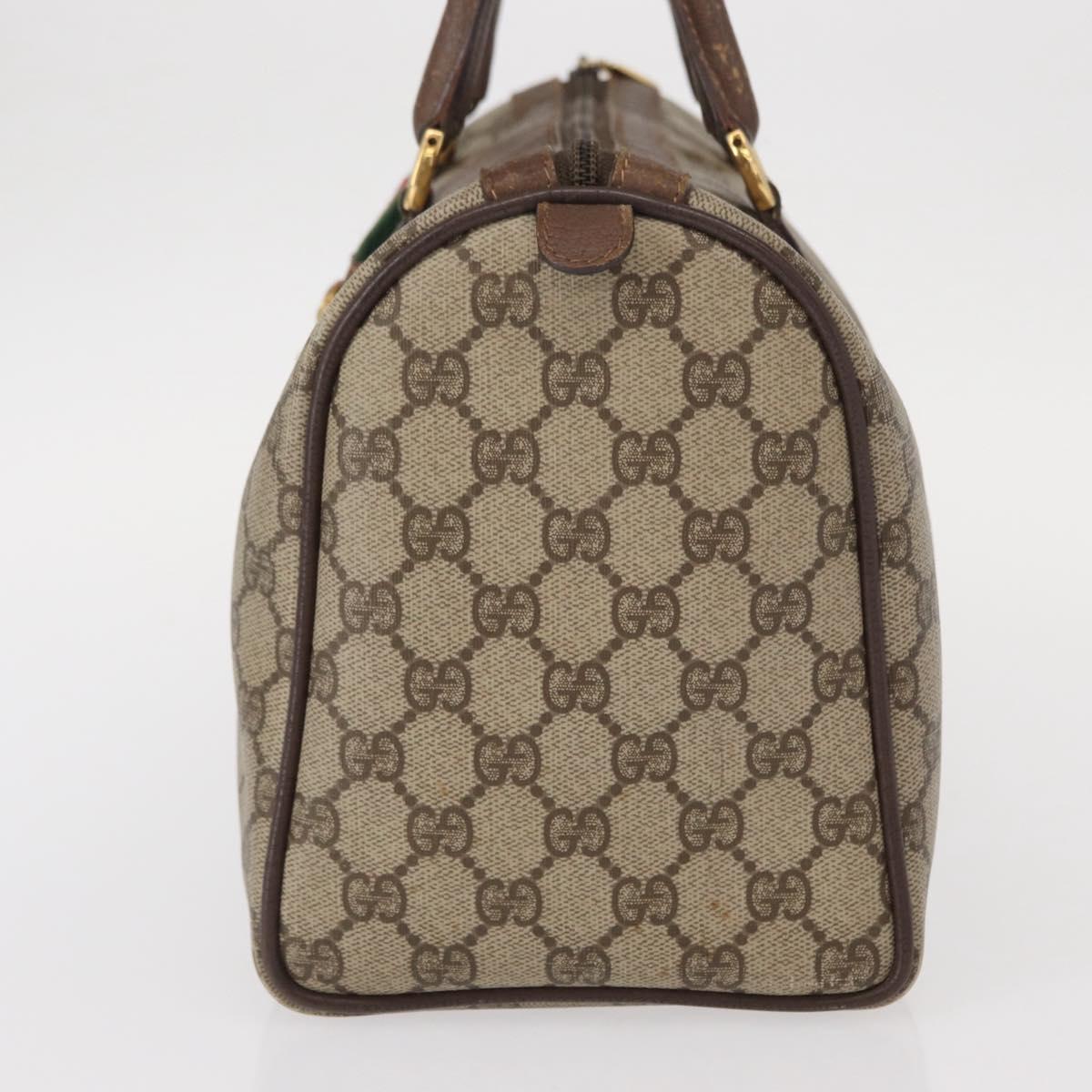 GUCCI GG Supreme Web Sherry Line Bag PVC Beige Gold 40 02 007 Auth bs31422