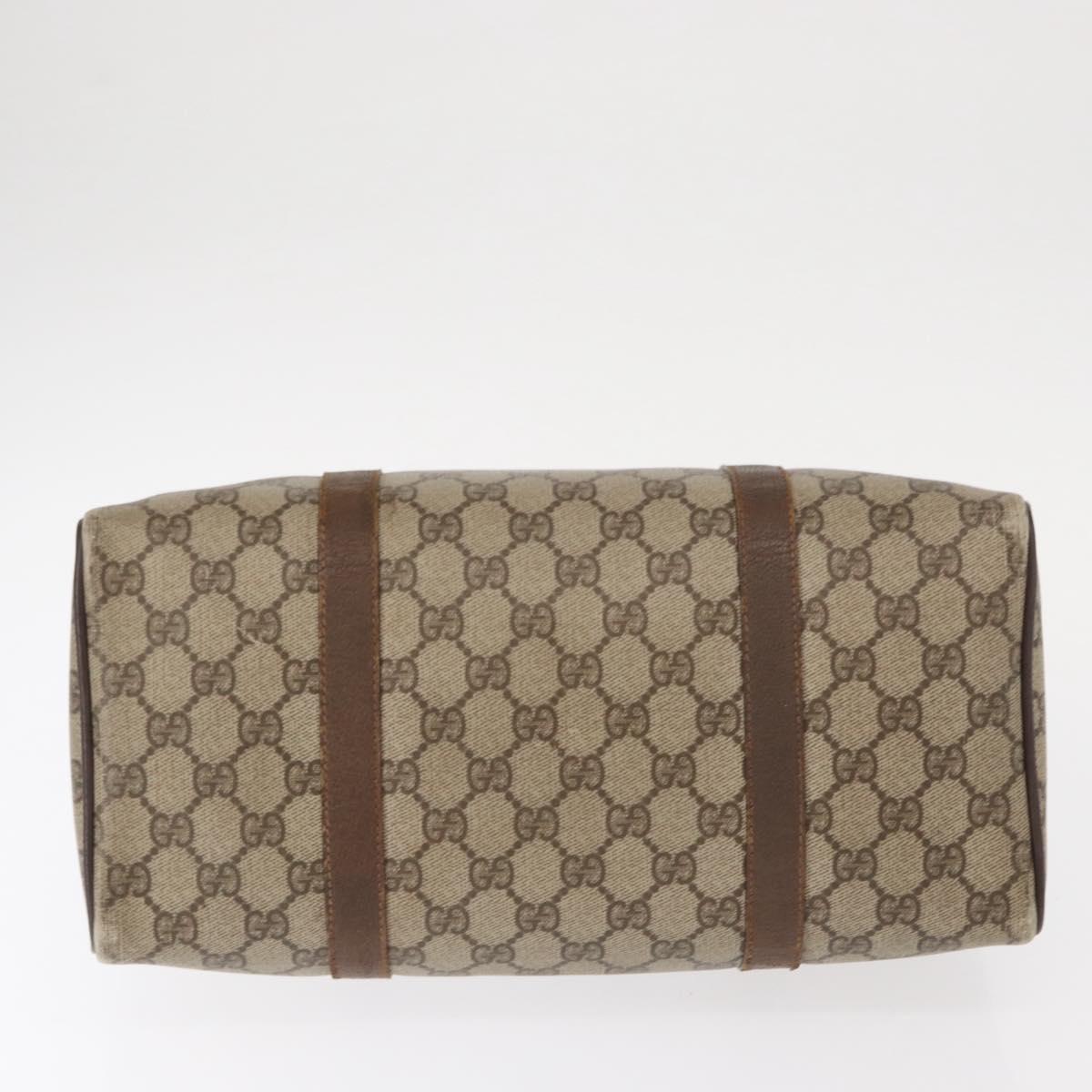 GUCCI GG Supreme Web Sherry Line Bag PVC Beige Gold 40 02 007 Auth bs31422