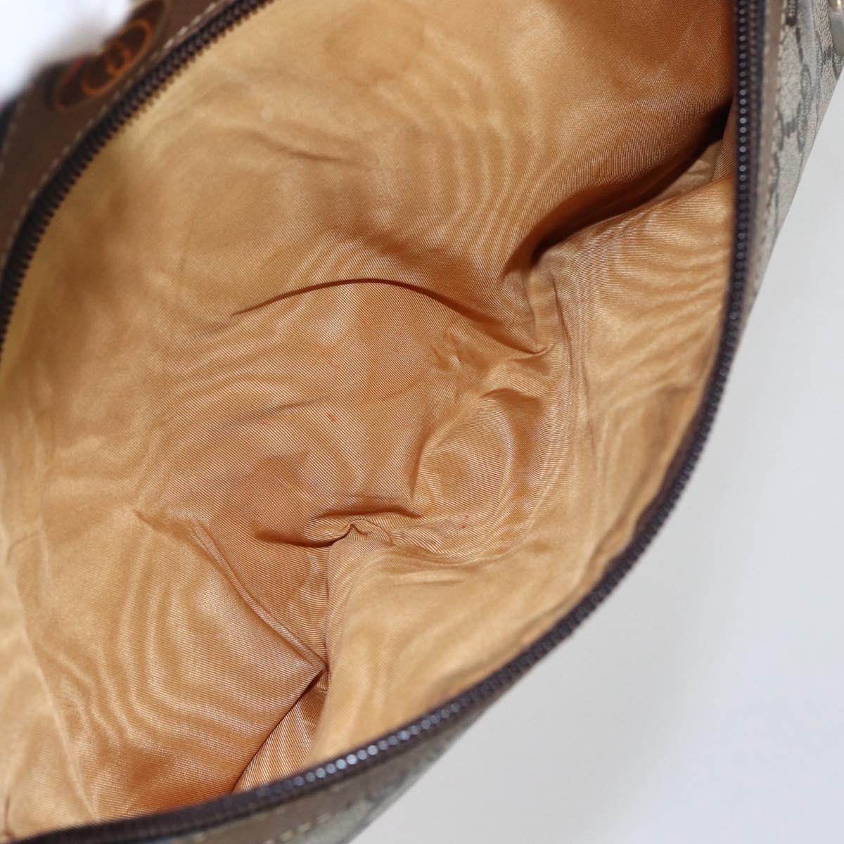 GUCCI GG Supreme Web Sherry Line Shoulder Bag PVC Beige Gold Auth bs31423