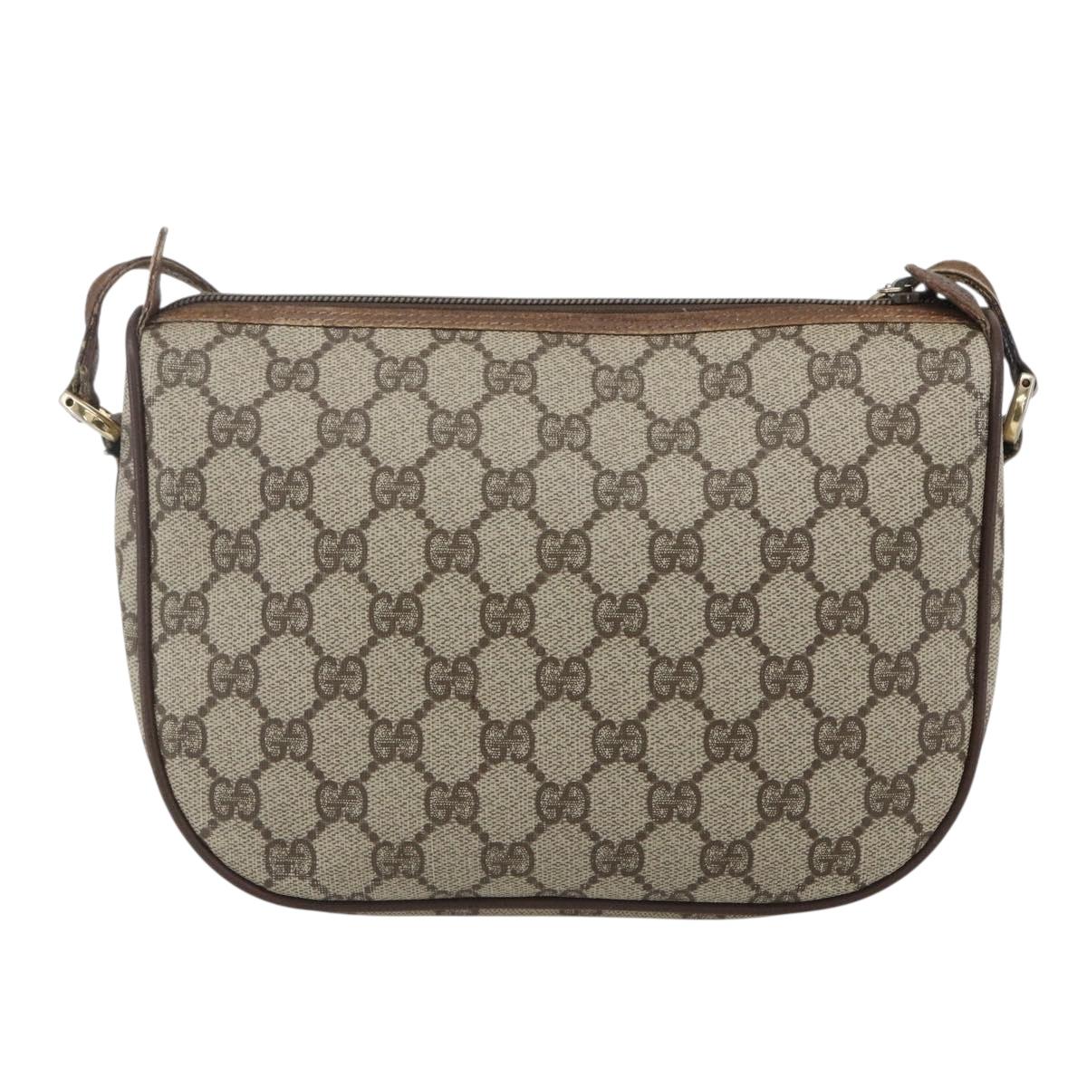 GUCCI GG Supreme Web Sherry Line Bag PVC Beige Gold 001 754 6177 Auth bs31425