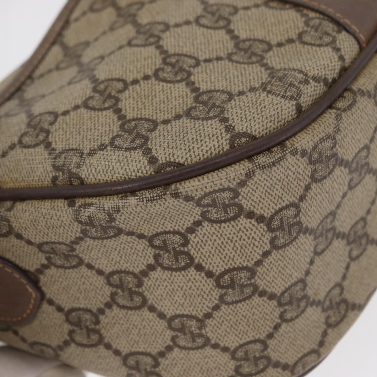 GUCCI GG Supreme Web Sherry Line Bag PVC Beige Gold 001 58 6177 Auth bs31426