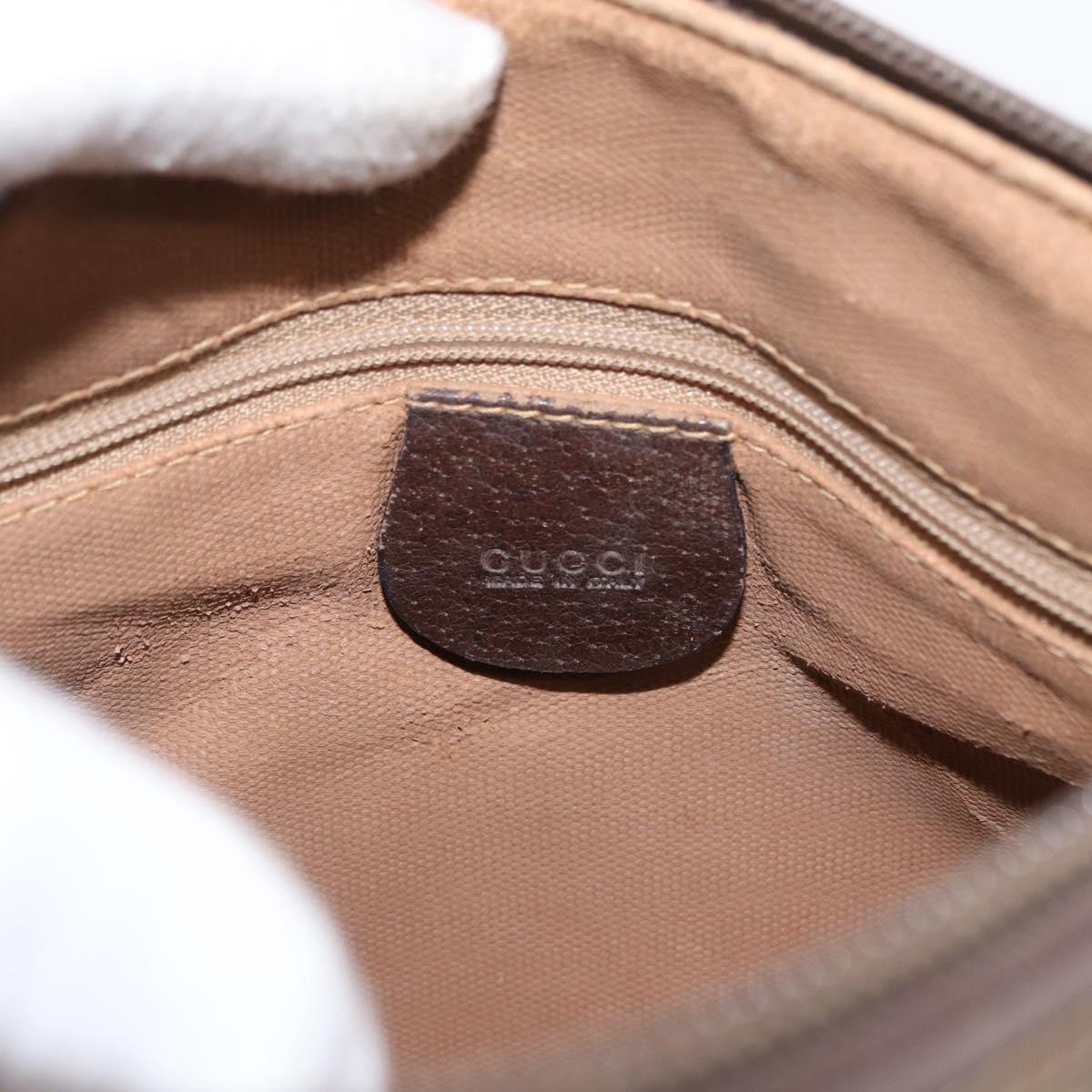 GUCCI GG Supreme Web Sherry Line Bag PVC Beige Gold 001 58 6177 Auth bs31426