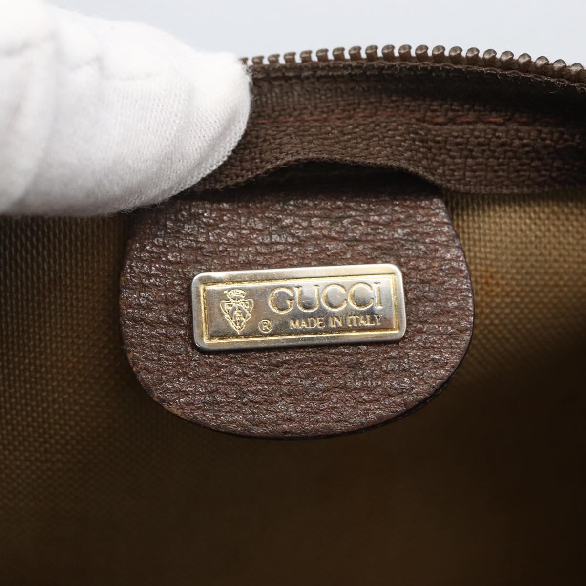 GUCCI GG Supreme Pouch PVC Leather Beige Gold 014 115 6088 Auth bs31427