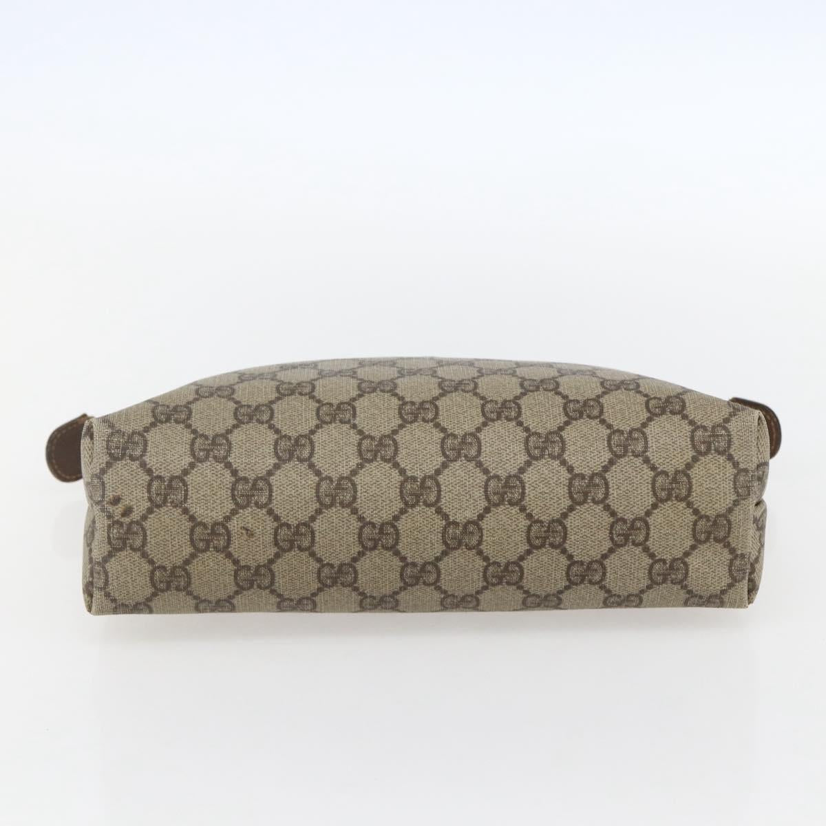 GUCCI GG Supreme Pouch PVC Leather Beige Gold 014 115 6088 Auth bs31427