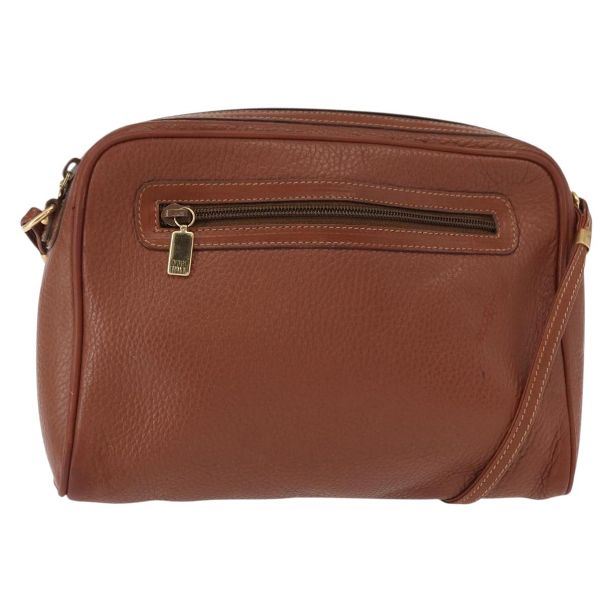 GUCCI Shoulder Bag Leather Brown Gold 007 113 0014 Auth bs31429