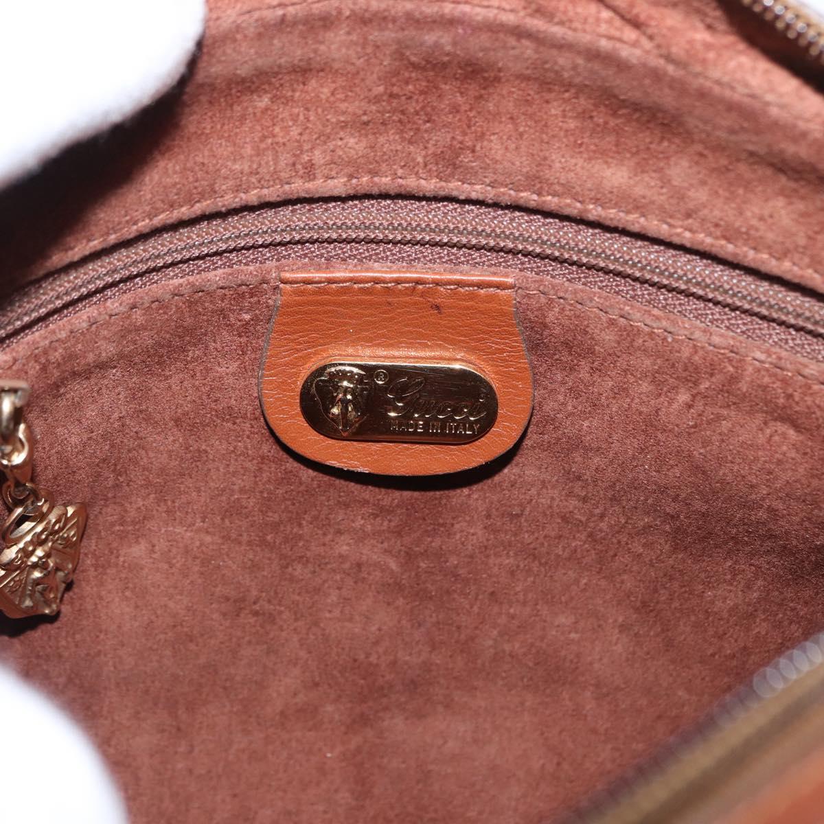 GUCCI Shoulder Bag Leather Brown Gold 007 113 0014 Auth bs31429