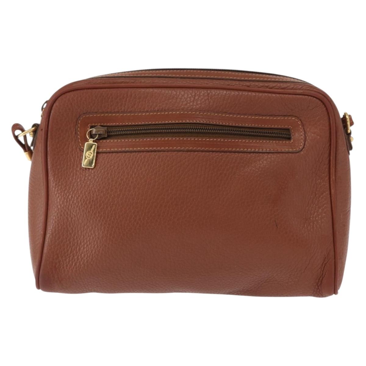 GUCCI Shoulder Bag Leather Brown Gold 007 113 0014 Auth bs31429