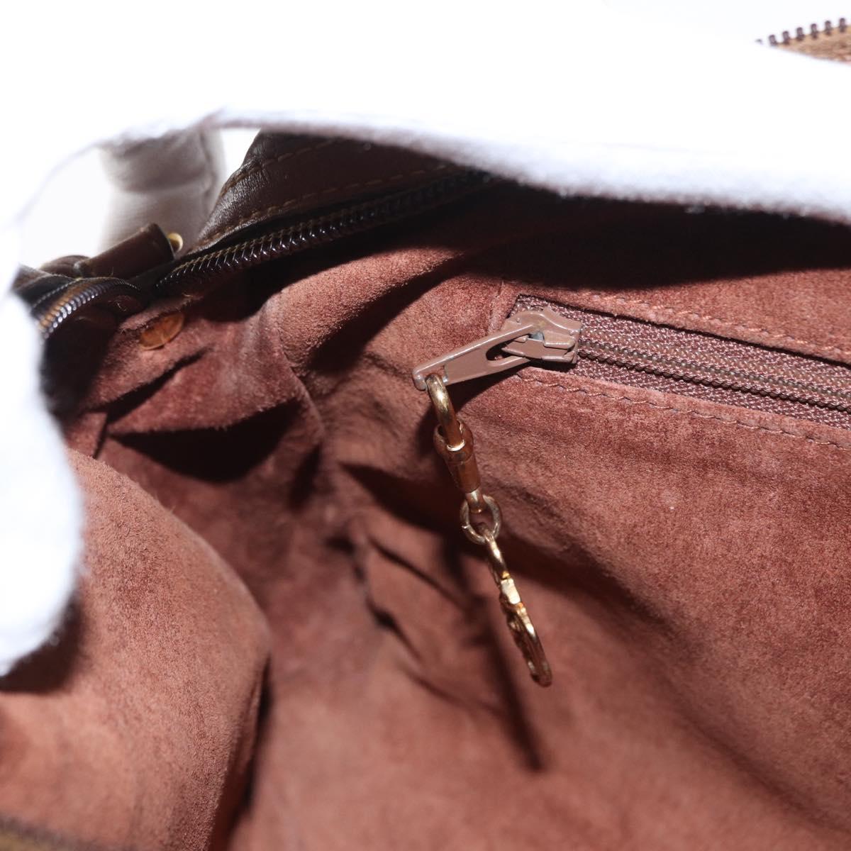 GUCCI Shoulder Bag Leather Brown Gold 007 113 0014 Auth bs31429