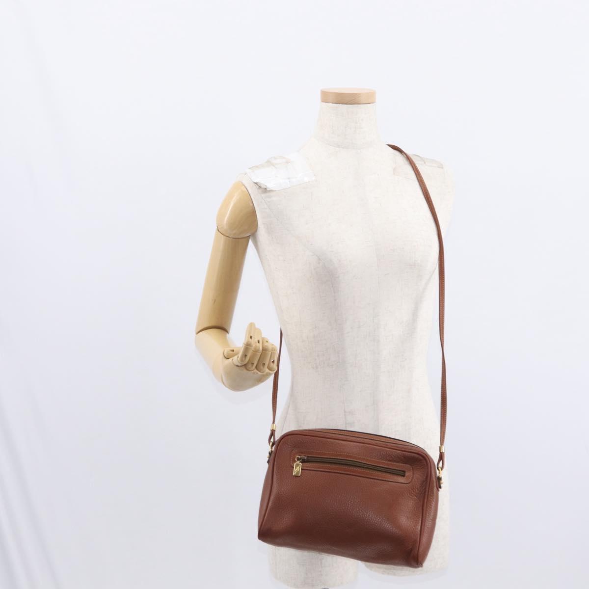 GUCCI Shoulder Bag Leather Brown Gold 007 113 0014 Auth bs31429