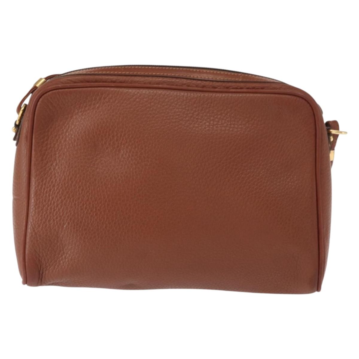 GUCCI Shoulder Bag Leather Brown Gold 007 113 0014 Auth bs31429