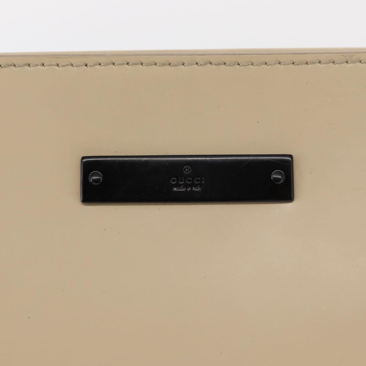 GUCCI Hand Bag Enamel Beige Gold Auth bs31430