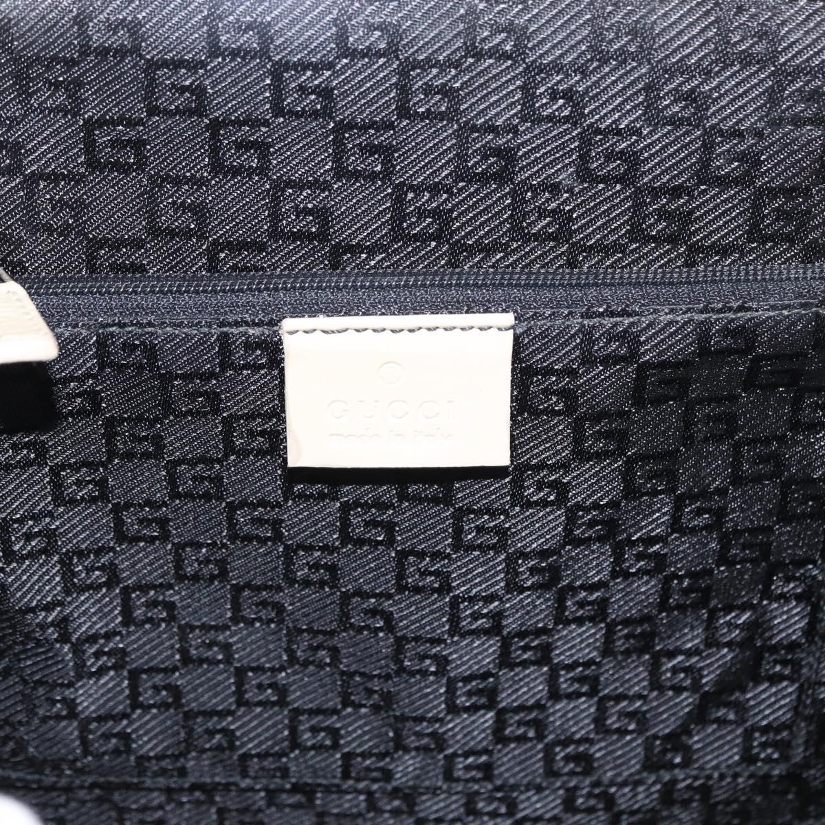 GUCCI Hand Bag Enamel Beige Gold Auth bs31430