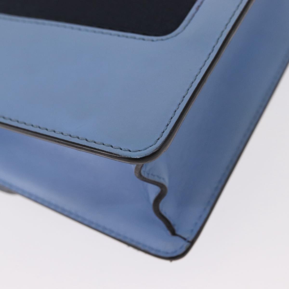 GUCCI Sylvie Sherry Line Chain Bag Leather Light Blue Gold 431666 Auth bs31431