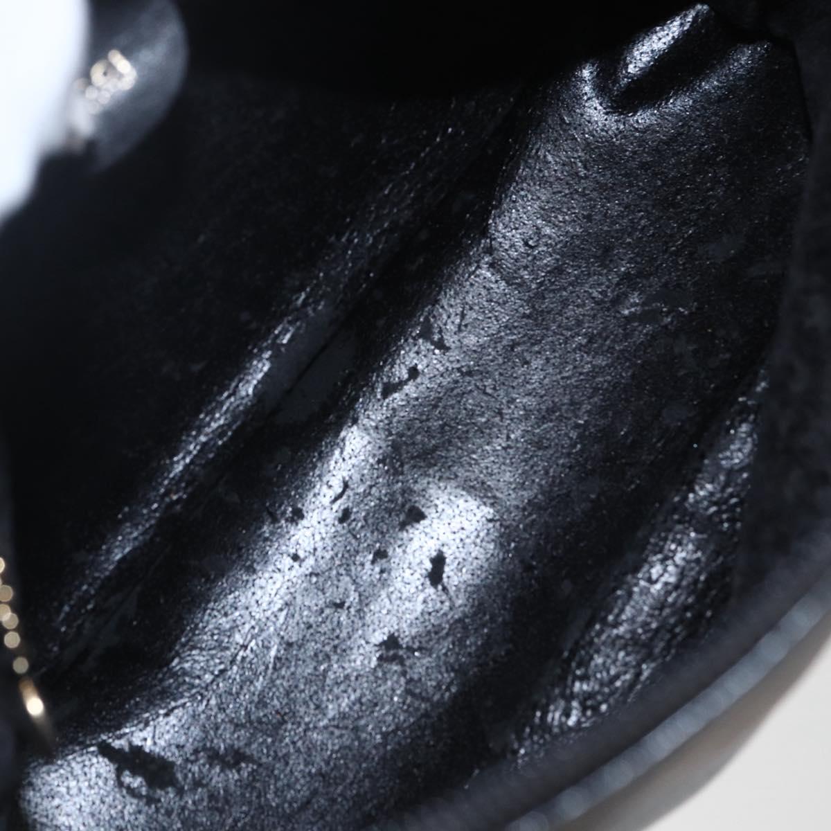 GUCCI Bamboo Hand Bag Leather Black Gold 000 122 029 Auth bs31432