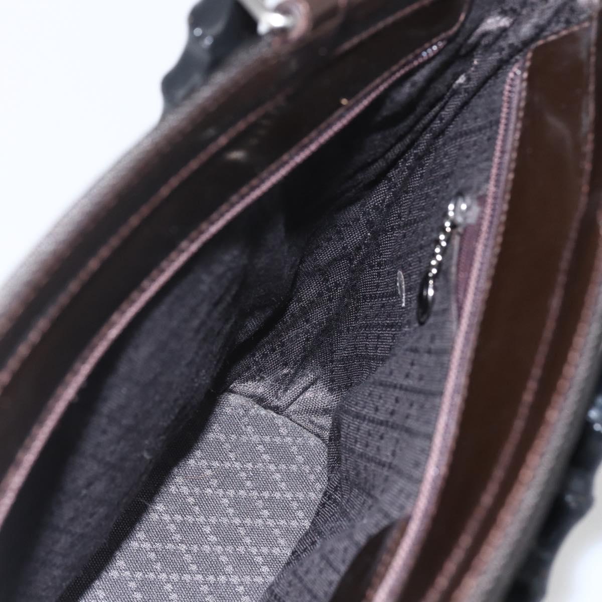 GUCCI Bamboo Hand Bag Canvas 2way Black Silver 000 1998 0588 Auth bs31433