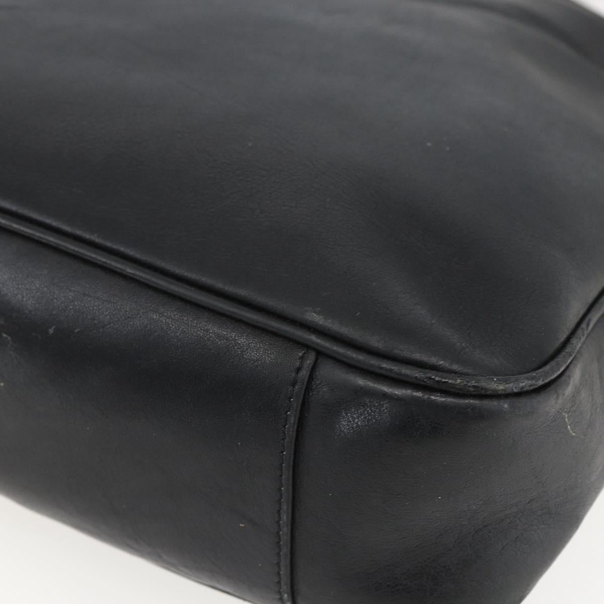 GUCCI Bamboo Shoulder Bag Leather 2way Black Gold 001 1638 Auth bs31435