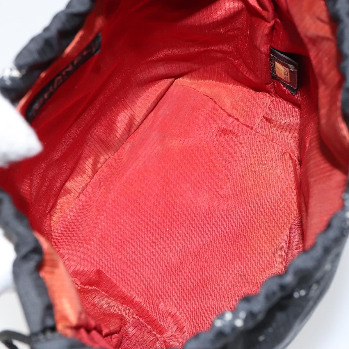 CHANEL Travel Line Purse Pouch Nylon Black CC Auth bs31438