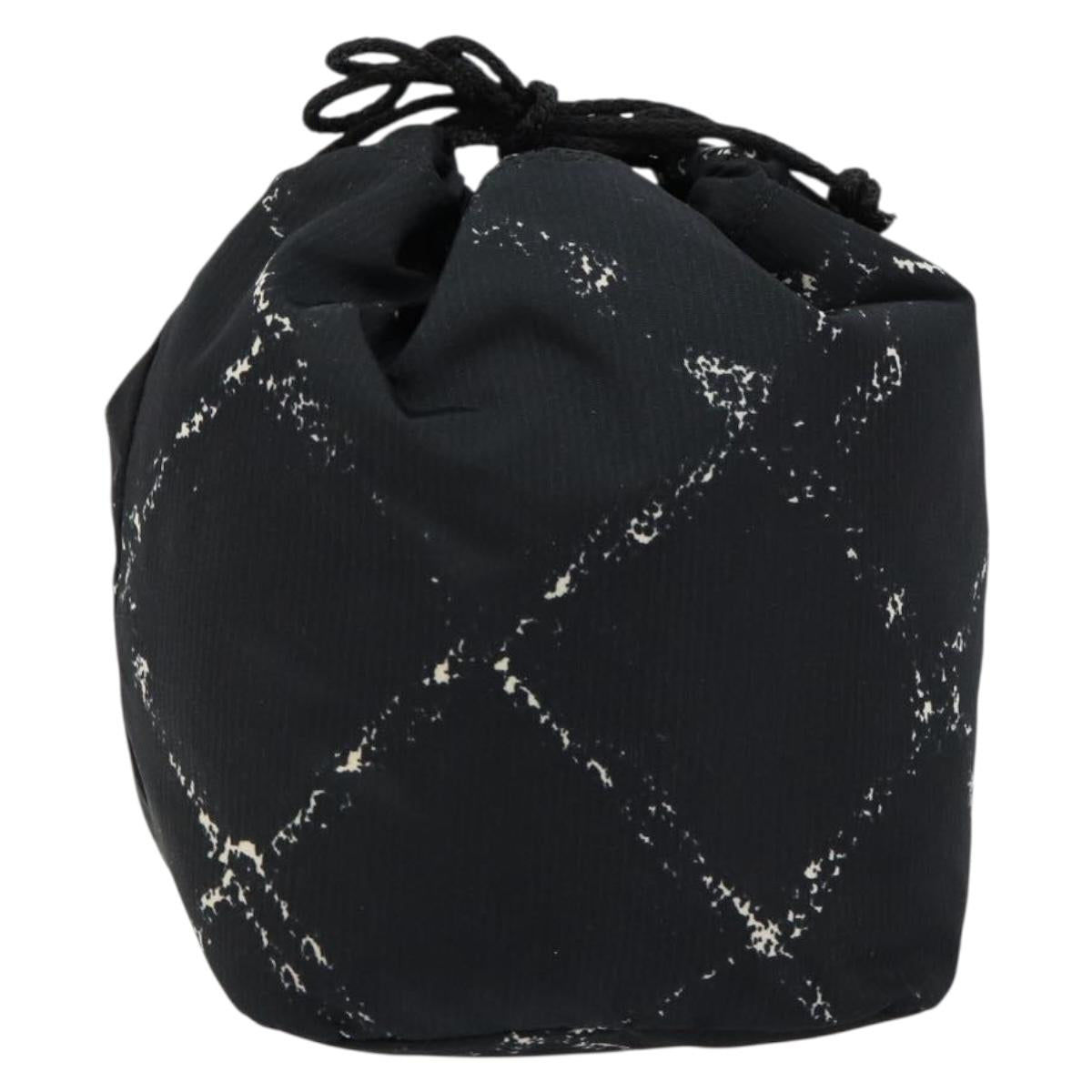 CHANEL Travel Line Purse Pouch Nylon Black CC Auth bs31438