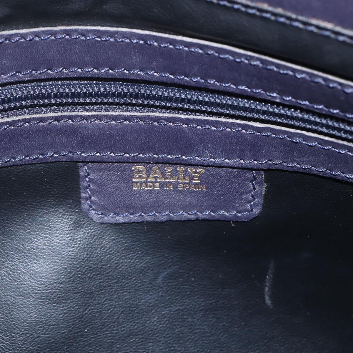 BALLY Shoulder Bag Leather Purple Gold Auth bs31439