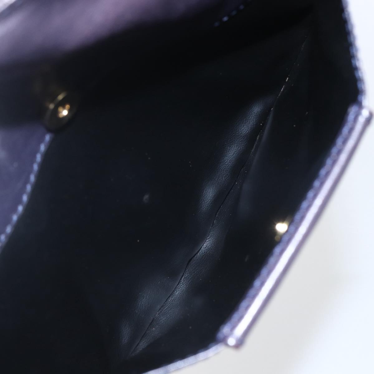 BALLY Shoulder Bag Leather Purple Gold Auth bs31439