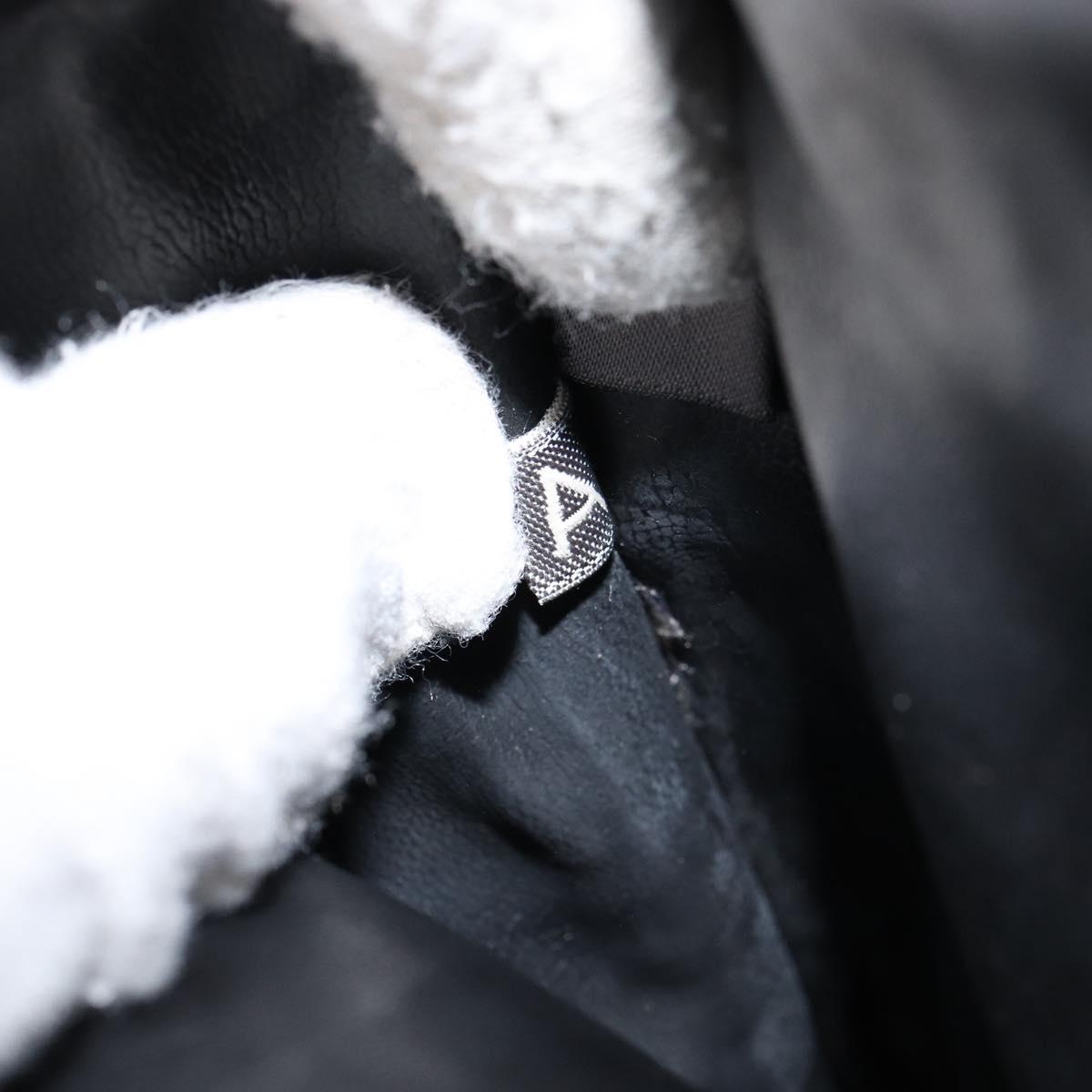 BALLY Quilted Chain Shoulder Bag Leather Black Gold Auth bs31440