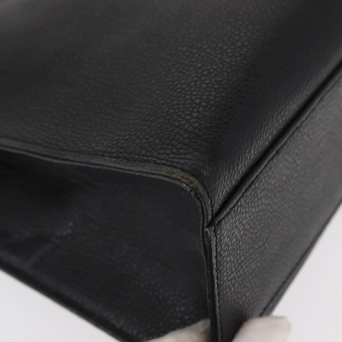 VALENTINO Shoulder Bag Leather Black Gold Auth bs31441