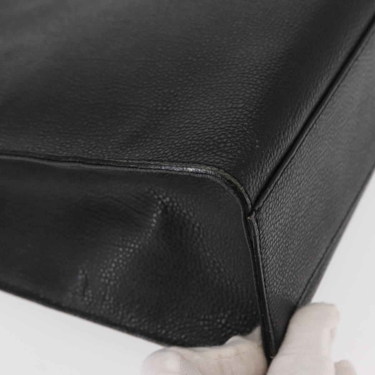 VALENTINO Shoulder Bag Leather Black Gold Auth bs31441