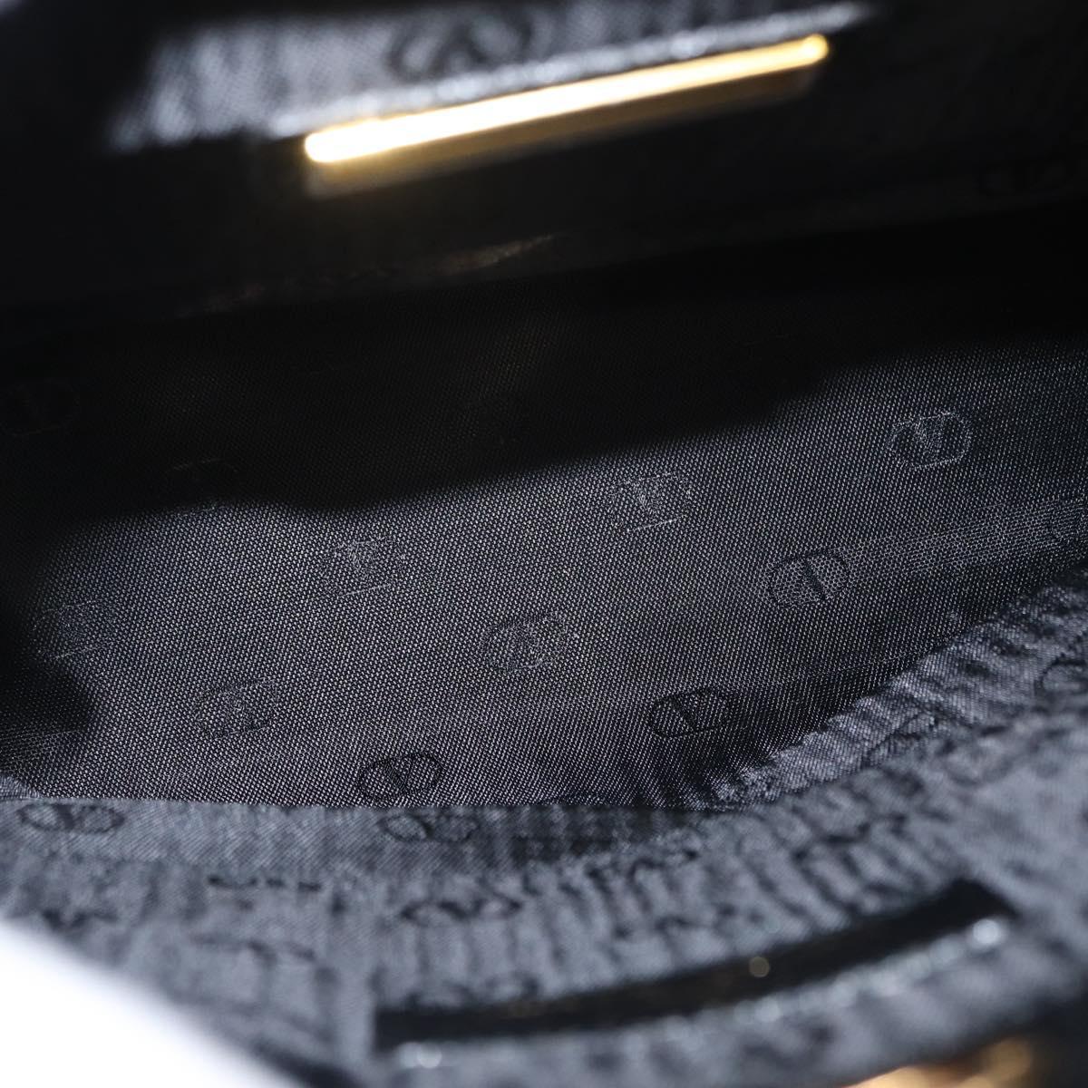 VALENTINO Shoulder Bag Leather Black Gold Auth bs31441