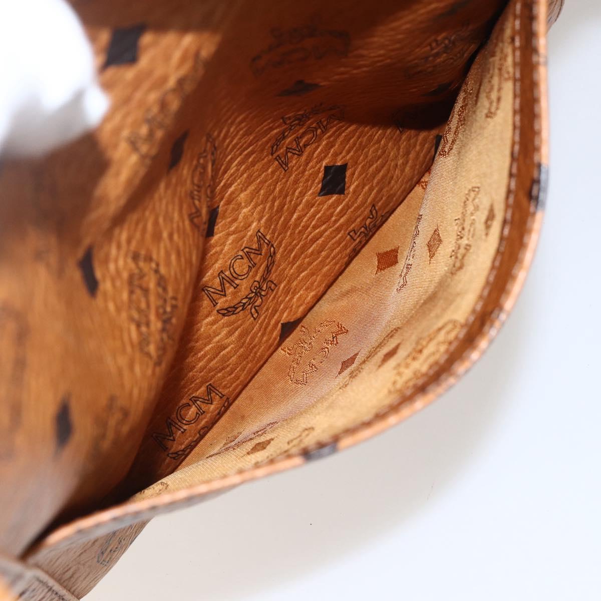 MCM Logogram Vicetos Tote Bag PVC Leather Brown Gold Auth bs31442