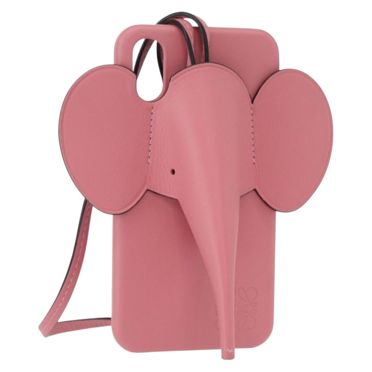 LOEWE iPhone Case Leather Pink Auth bs31447