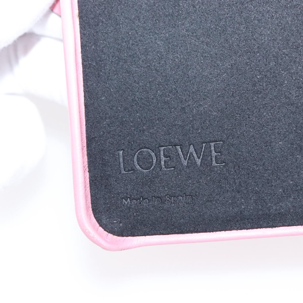 LOEWE iPhone Case Leather Pink Auth bs31447