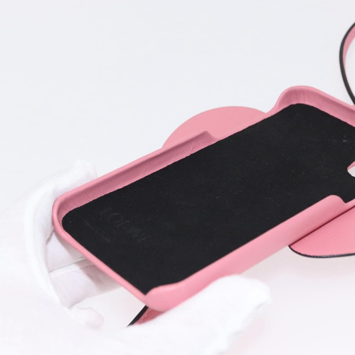 LOEWE iPhone Case Leather Pink Auth bs31447