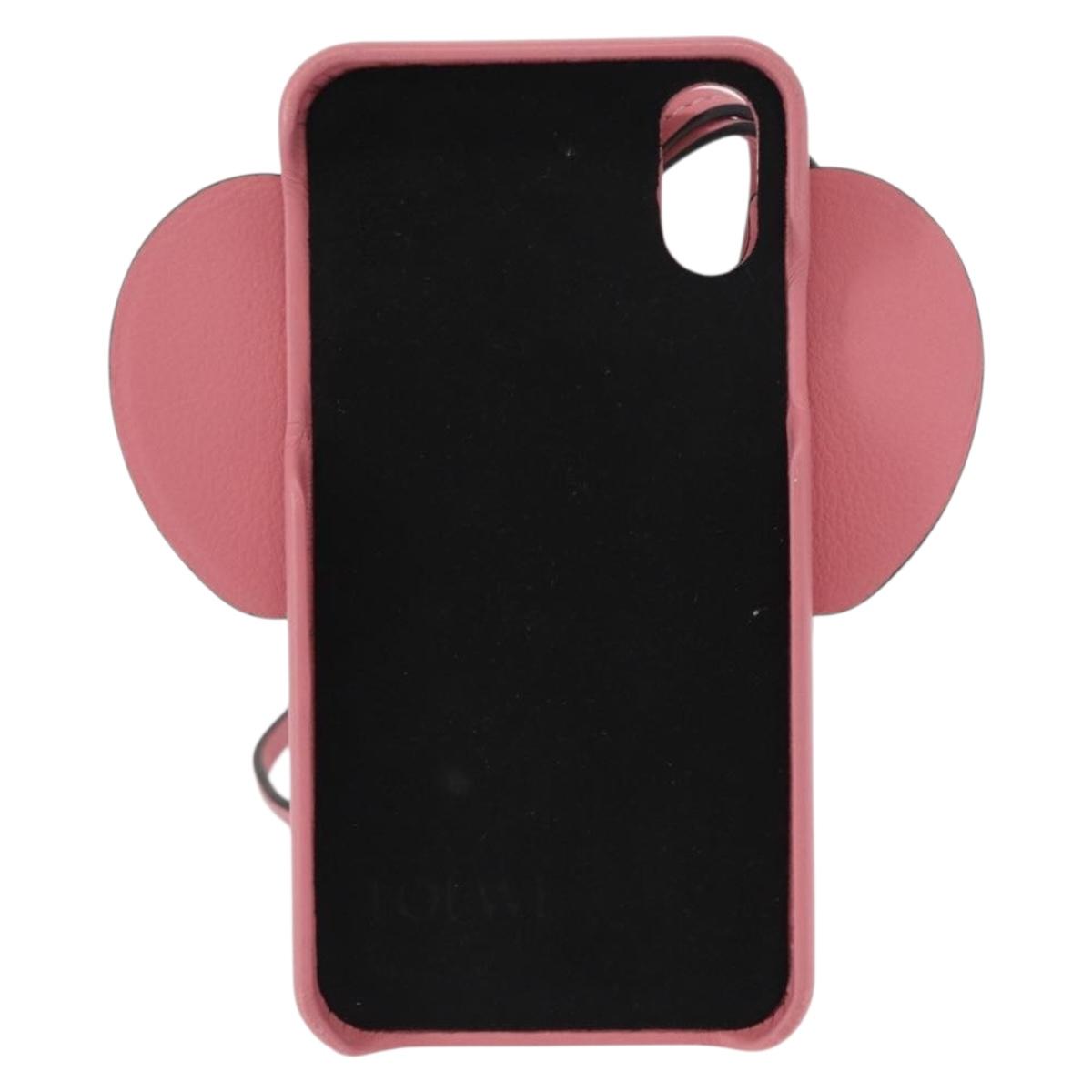 LOEWE iPhone Case Leather Pink Auth bs31447