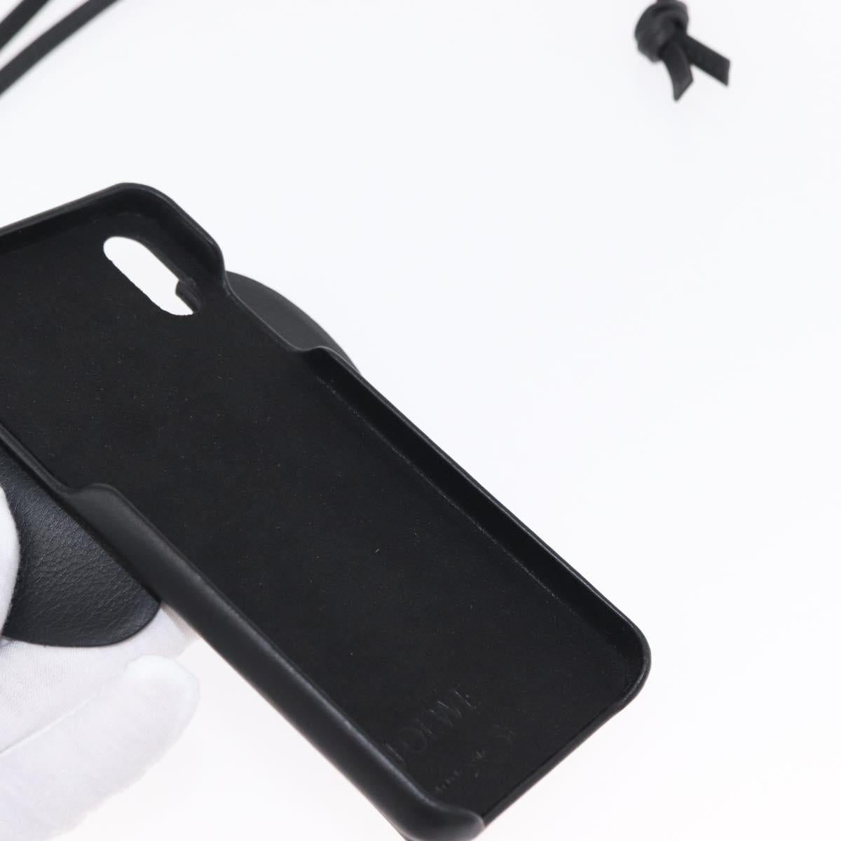 LOEWE iPhone Case Leather Black Auth bs31448