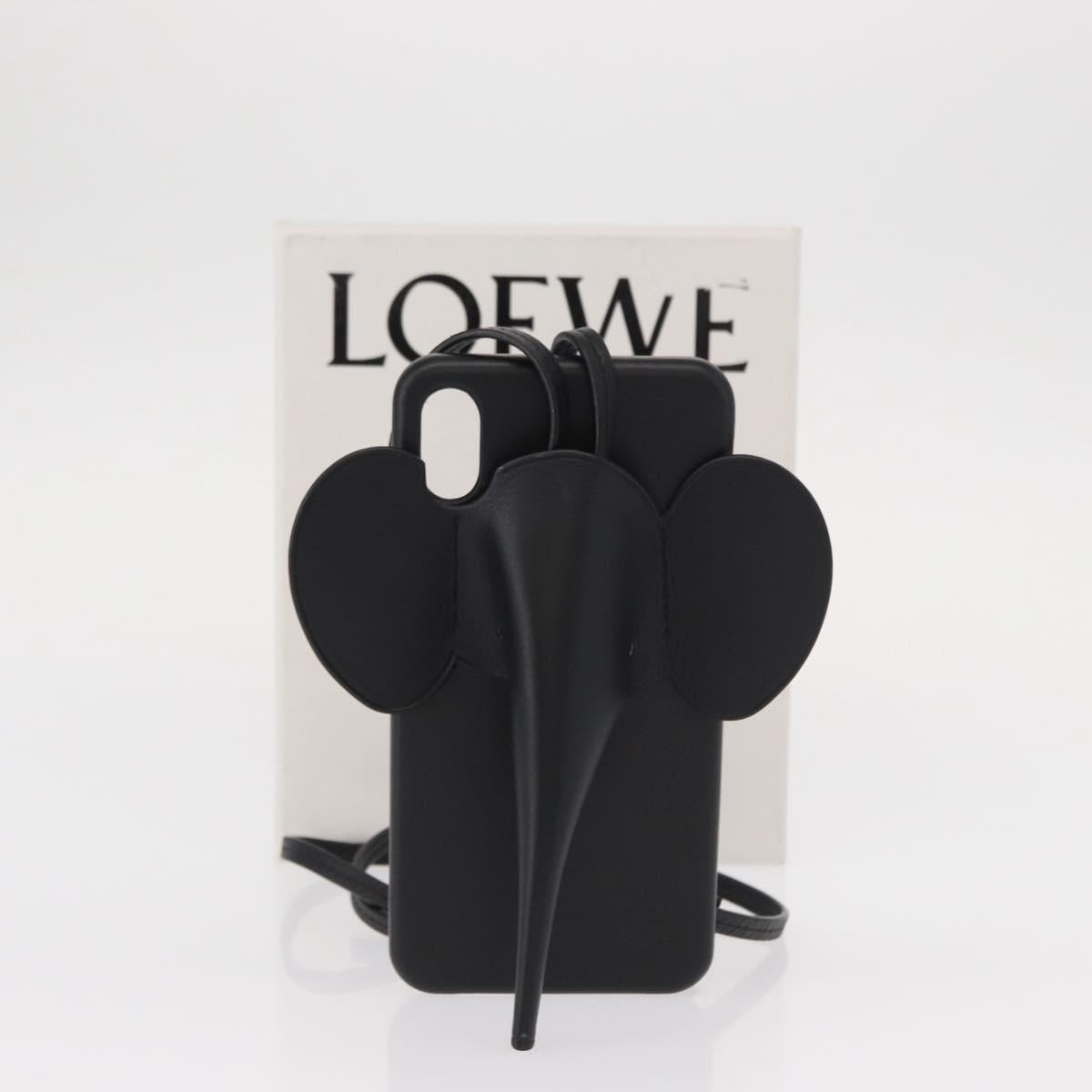 LOEWE iPhone Case Leather Black Auth bs31448