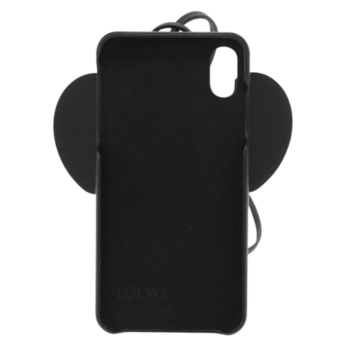 LOEWE iPhone Case Leather Black Auth bs31448