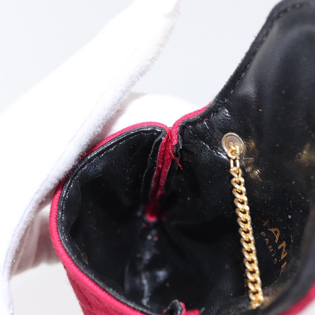 CHANEL Mini Matelasse Chain Pouch Cotton Pink Gold CC Auth bs31450